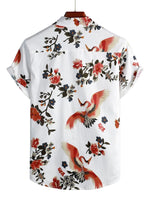 Men's Shirt with Floral Pattern and Short Sleeves