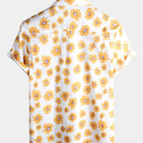 Tropical Hawaiian Flower Shirt with Daisy Print
