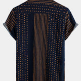 Summer Navy Striped Short Sleeve Shirt