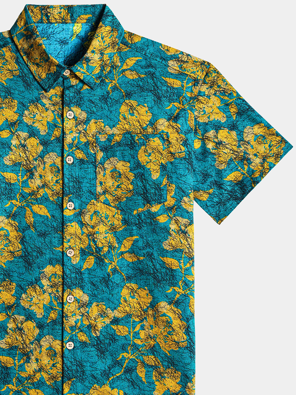 Tropical Botanical Pattern Casual Cruise Shirt