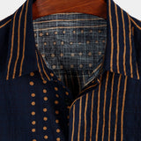 Summer Navy Striped Short Sleeve Shirt