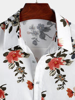 Men's Shirt with Floral Pattern and Short Sleeves
