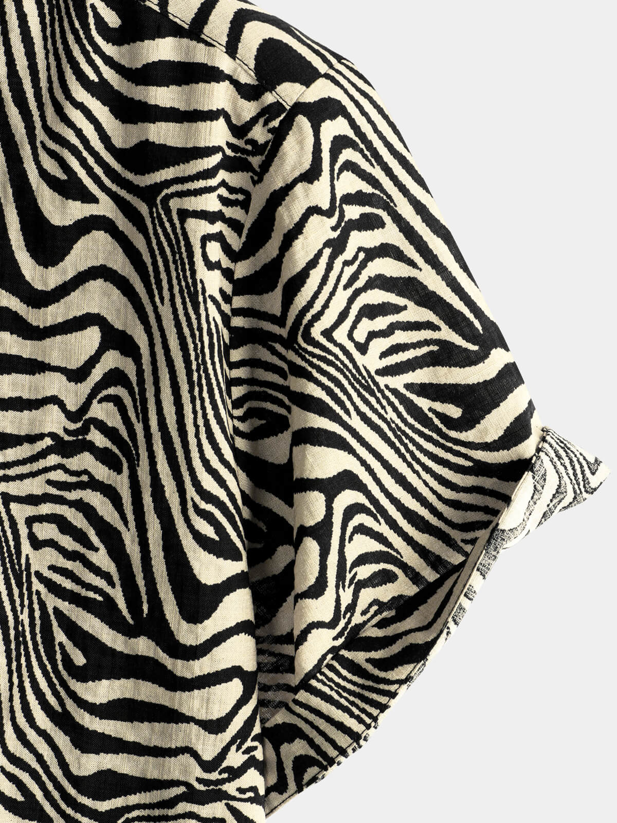 Vintage Summer Tiger Print Short-Sleeve Button-Up Shirt