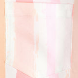 Pink and White Vertical Striped Button-Up Rainbow Short-Sleeve Summer Shirt