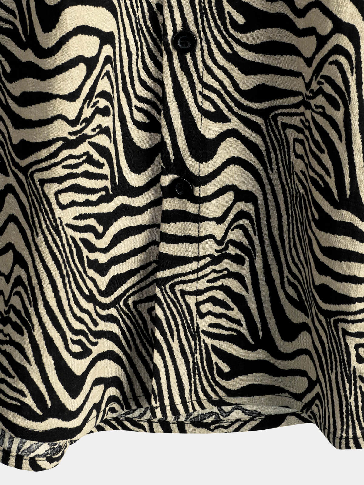 Vintage Summer Tiger Print Short-Sleeve Button-Up Shirt