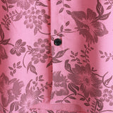 Hawaiian Short-Sleeve Button Breathable Shirt, Pink Floral Print