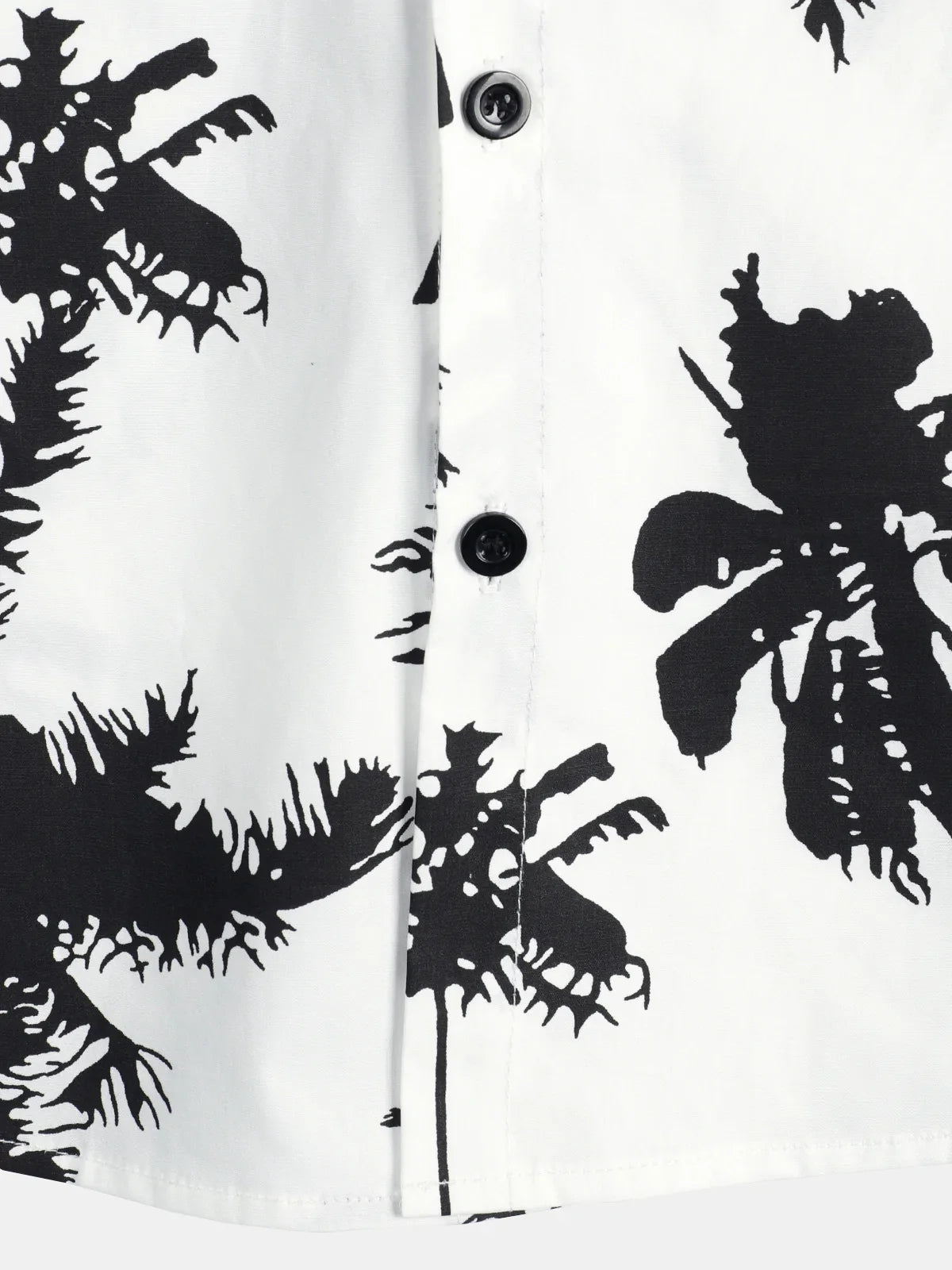 White Hawaiian Short Sleeve Shirt with Tropical Palm Print