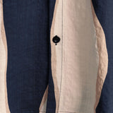Navy Button-Up Short Sleeve Casual Striped Shirt