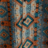 Retro 70s Patchwork Vintage Button-Up Short Sleeve Shirt