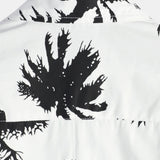 White Hawaiian Short Sleeve Shirt with Tropical Palm Print