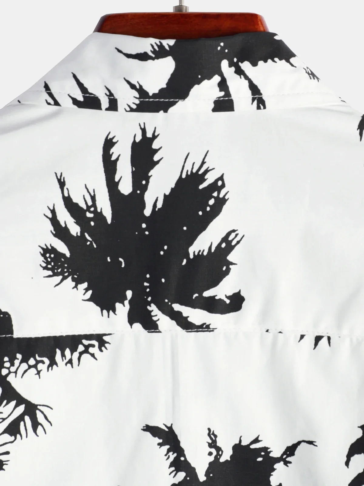 White Hawaiian Short Sleeve Shirt with Tropical Palm Print