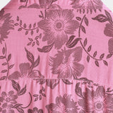 Hawaiian Short-Sleeve Button Breathable Shirt, Pink Floral Print