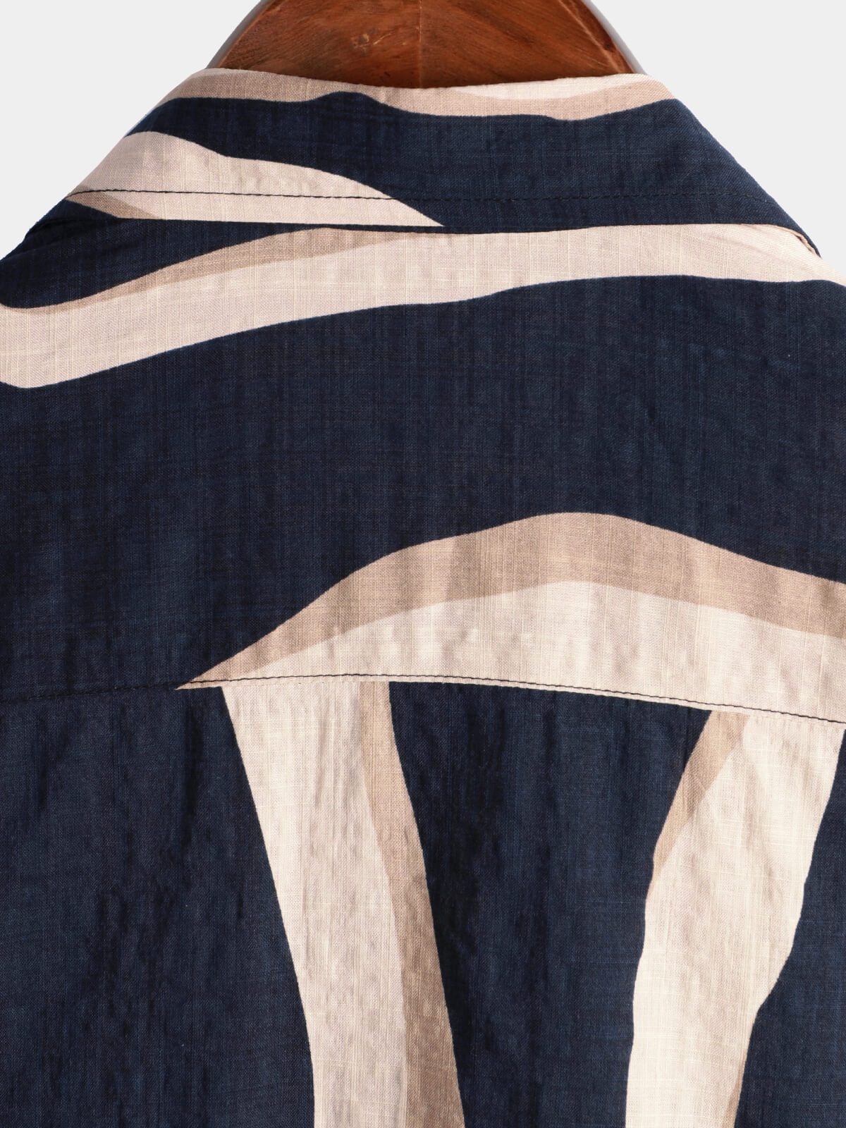 Navy Button-Up Short Sleeve Casual Striped Shirt