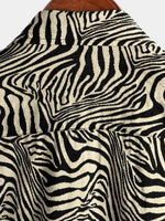 Vintage Summer Tiger Print Short-Sleeve Button-Up Shirt