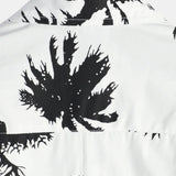 White Short Sleeve Summer Shirt in Hawaiian Style with Tropical Pattern for Men