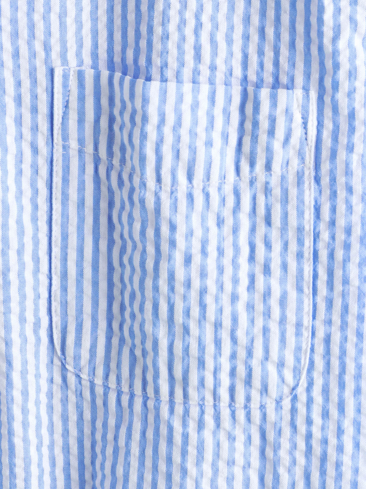 Blue Striped Cuban Collar Short-Sleeve Beach Shirt