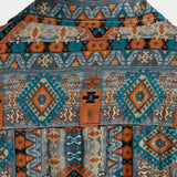Retro 70s Patchwork Vintage Button-Up Short Sleeve Shirt