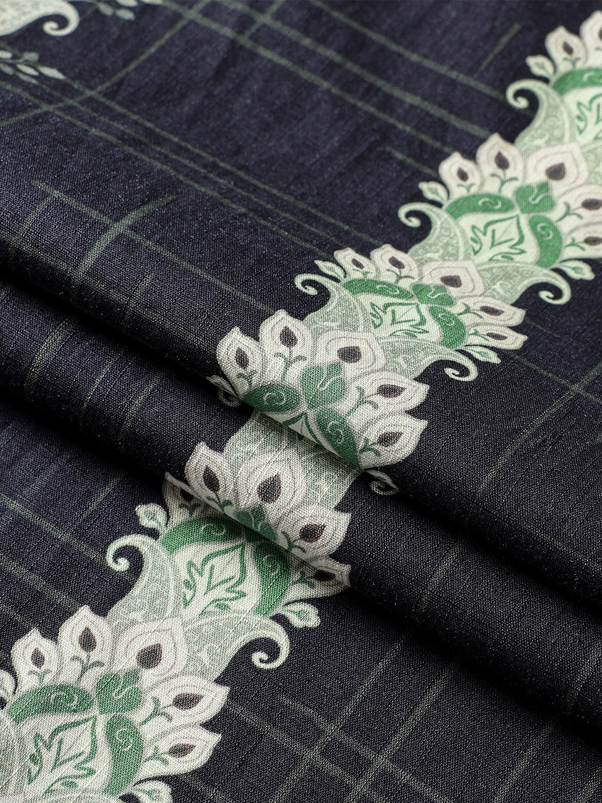 Vintage Hawaiian Style Striped Botanical Pattern Shirt
