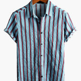 Striped Print Short-Sleeve Shirt