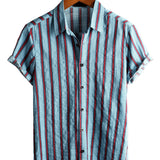 Men's Cotton Shirt with Short Sleeve and Buttons
