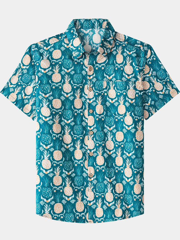 Hawaiian Tropical Resort Pineapple Pattern Shirt