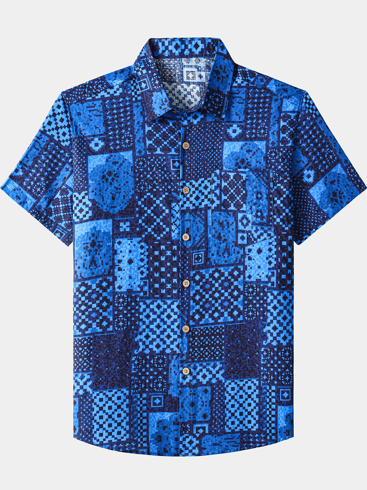 Geometric Hawaiian Patchwork Shirt