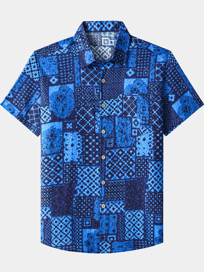 Geometric Hawaiian Patchwork Shirt