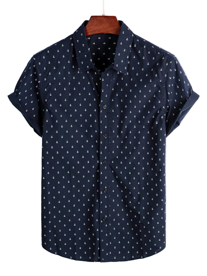 Men's Casual Cotton Short-Sleeve Shirt