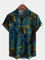 Hawaiian Short-Sleeve Button Shirt, Vintage Style, Breathable, for Vacation, Summer