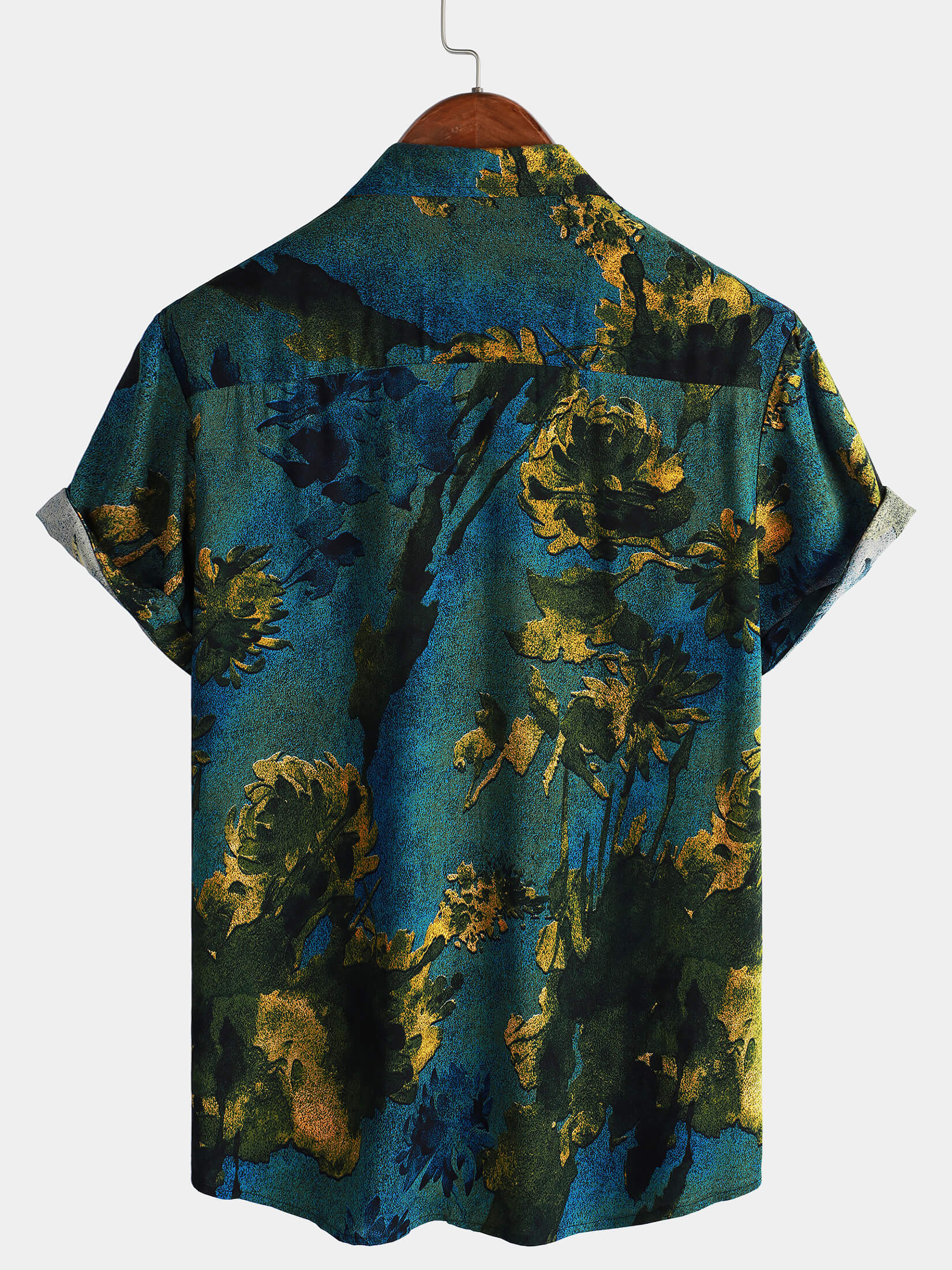 Hawaiian Short-Sleeve Button Shirt, Vintage Style, Breathable, for Vacation, Summer