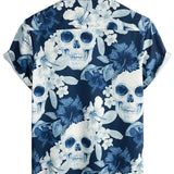 Men's Cotton Short-Sleeve Shirt with Pink Skull