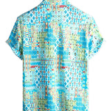 Men's Hawaiian Boho Cotton Shirt with Short Sleeve