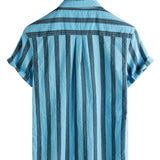 Men's Cotton Shirt with Pocket, Hawaiian Type, for Vacation, with Buttons and Short Sleeve