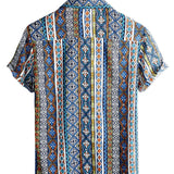 Retro Cotton Boho Shirt with Short Sleeves for Men