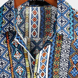 Retro Cotton Boho Shirt with Short Sleeves for Men
