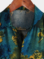 Hawaiian Short-Sleeve Button Shirt, Vintage Style, Breathable, for Vacation, Summer