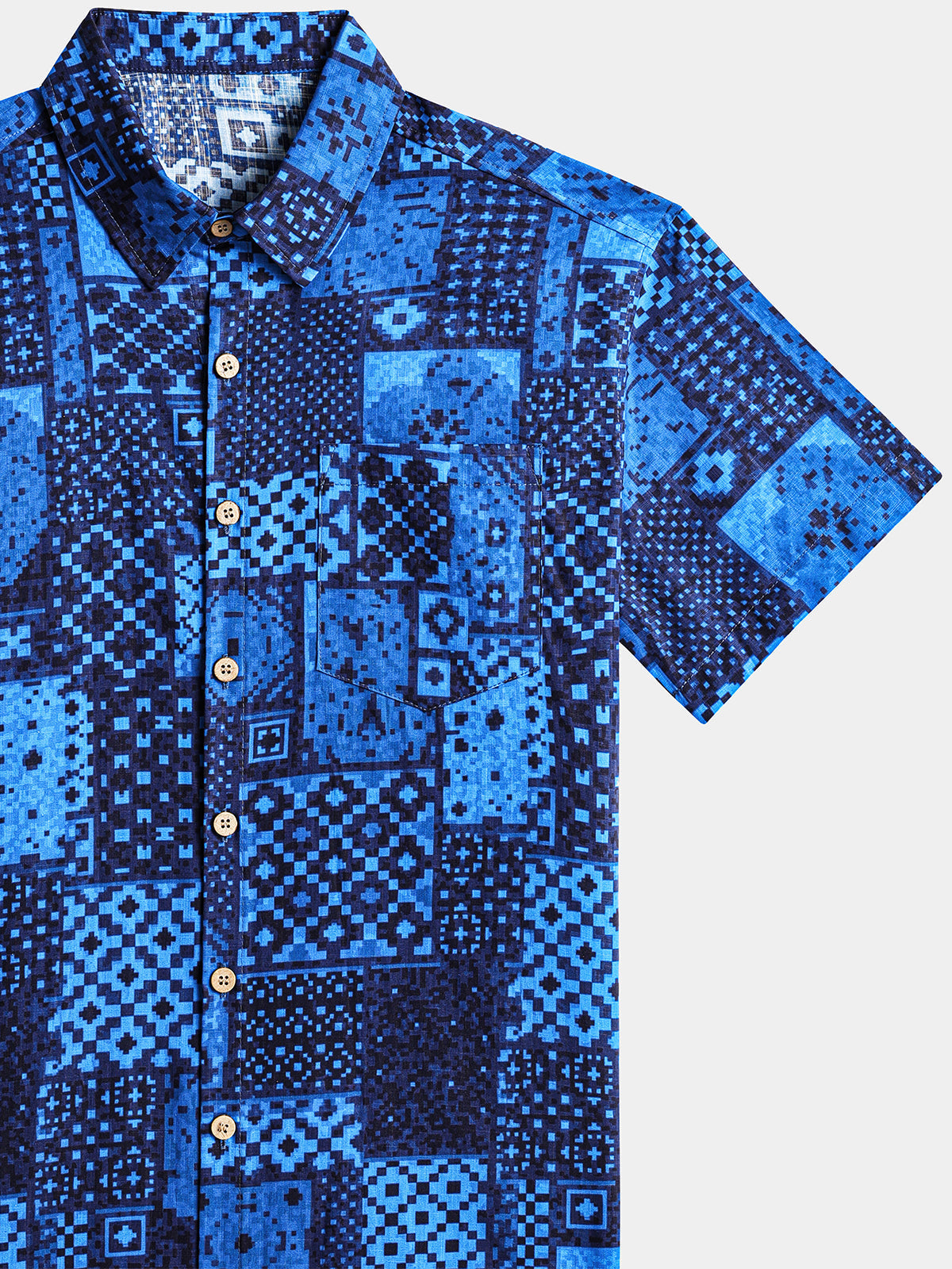Geometric Hawaiian Patchwork Shirt