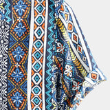 Retro Cotton Boho Shirt with Short Sleeves for Men