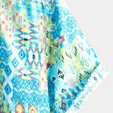 Men's Hawaiian Boho Cotton Shirt with Short Sleeve