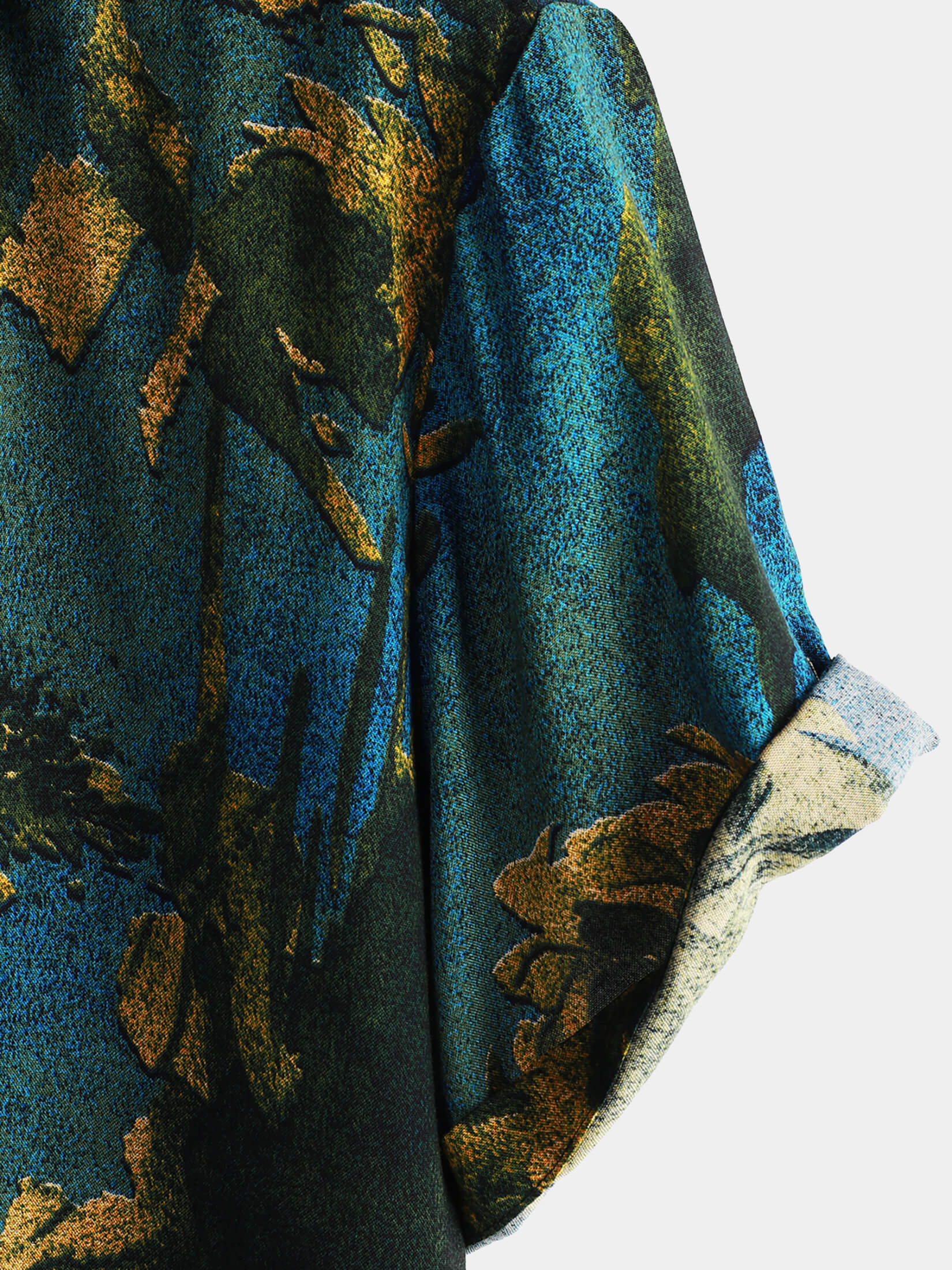 Hawaiian Short-Sleeve Button Shirt, Vintage Style, Breathable, for Vacation, Summer