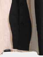 Black Button-Up Short Sleeve Casual Striped Shirt