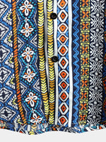 Retro Cotton Boho Shirt with Short Sleeves for Men