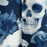 Hawaiian Shirt with Short Sleeves, Skull Pattern for Men