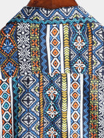 Retro Cotton Boho Shirt with Short Sleeves for Men