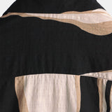 Black Button-Up Short Sleeve Casual Striped Shirt
