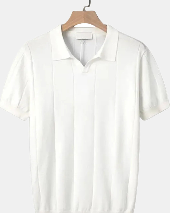 Michal Men's Cotton Polo Shirt, Portofino in White