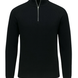 Men's Half-Zip Sweater with Collar – Black