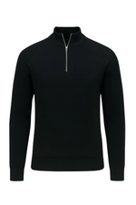 Men's Half-Zip Sweater with Collar – Black
