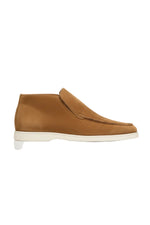 Men's Leather Loafers – Slip-On Chukka Style, Flat Heel – Brown