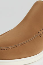 Men's Leather Loafers – Slip-On Chukka Style, Flat Heel – Brown